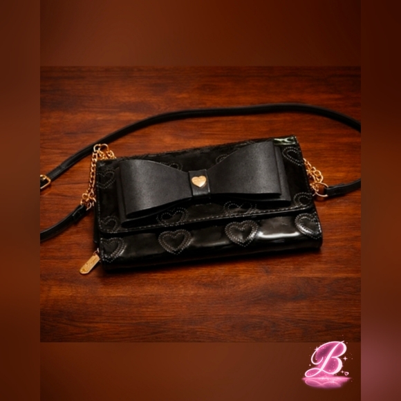 Betsey Johnson Handbags - Betsy Johnson Patent Leather Crossbody With Bow - NWOT